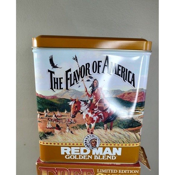 Redman Storage & Organization Vtg 992 Red Man Chewing Tobacco Tin